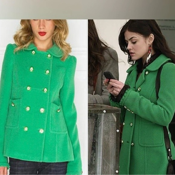 Juicy Couture Jackets & Blazers - Juicy Couture Vibrant Green Pea Coat